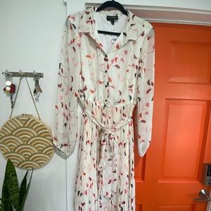 Stunning Lane Bryant dress - cream/sheer to knee with button detail; NWT SZ 16